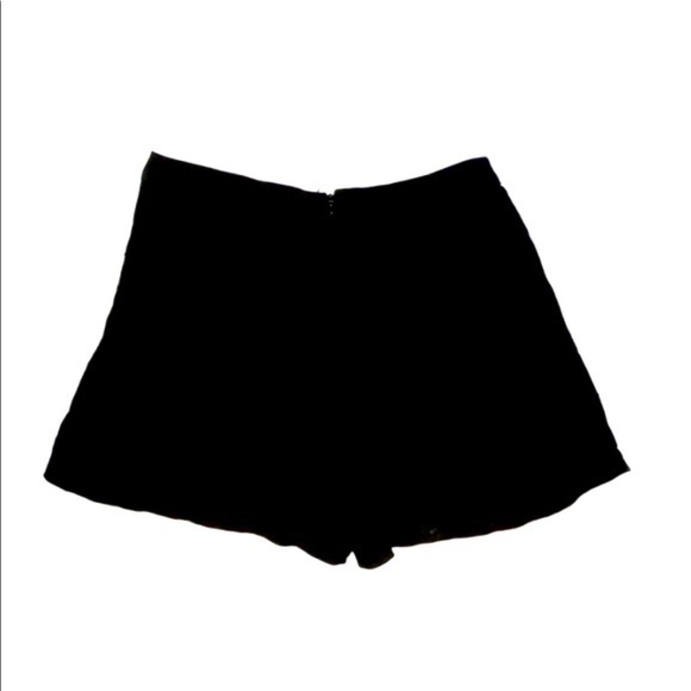 1.State 8 black highrise waist retro Hollywood side slit flutter wide leg shorts